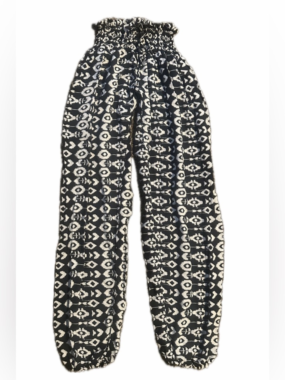 PARADISE ISLAND Navy blue & White Patterned Elastic Waist Harem Pants